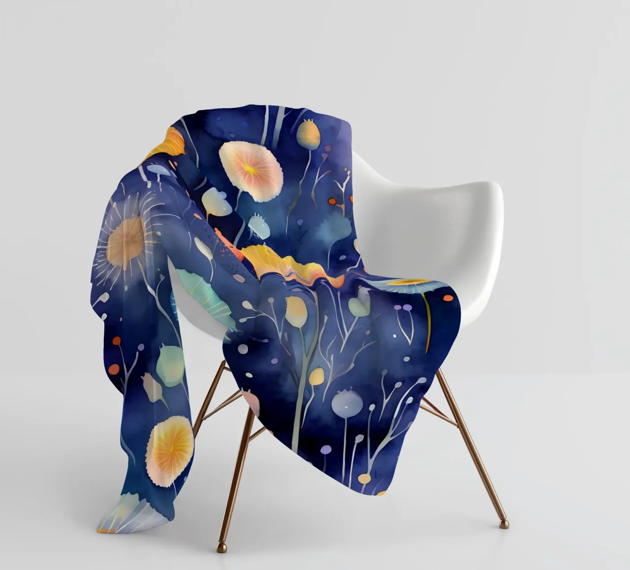Cosmic Dandelions fleece blanket by Botanical Pattern House