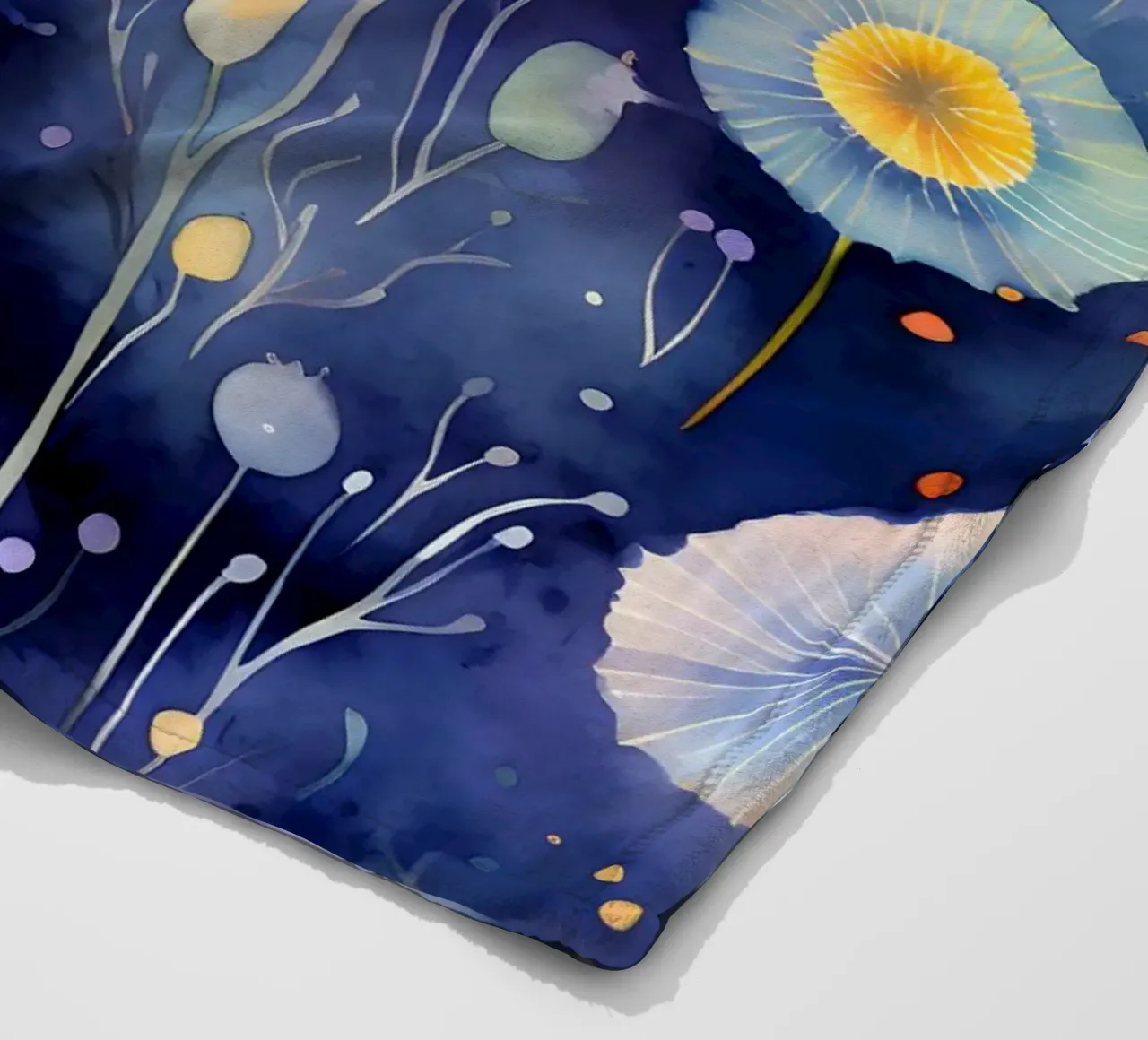 Cosmic Dandelions fleece blanket by Botanical Pattern House