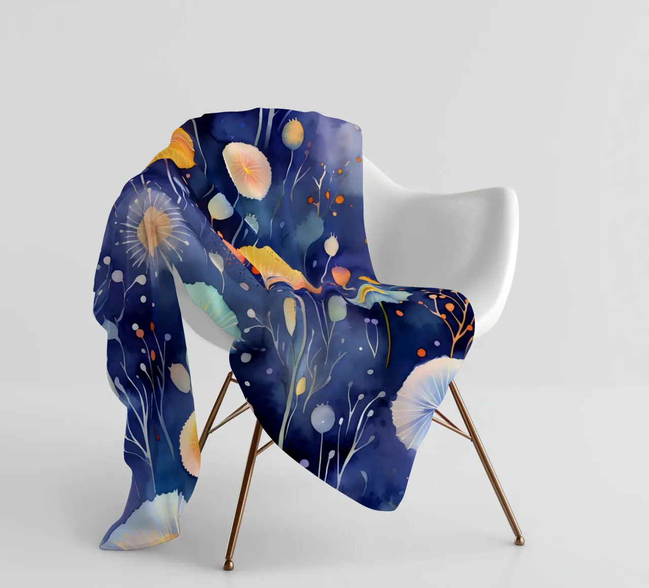 Cosmic Dandelions fleece blanket by Botanical Pattern House