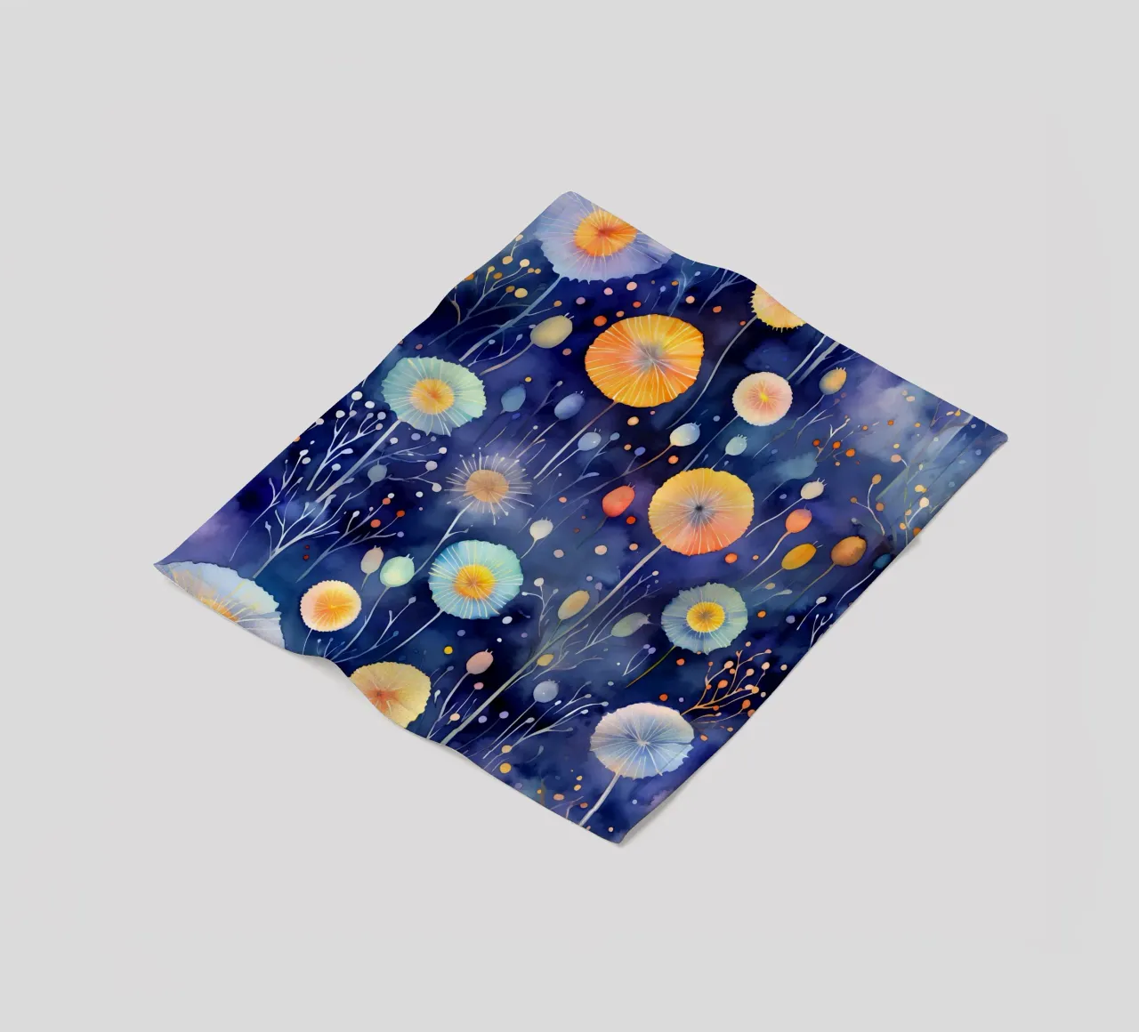 Cosmic Dandelions fleece blanket by Botanical Pattern House