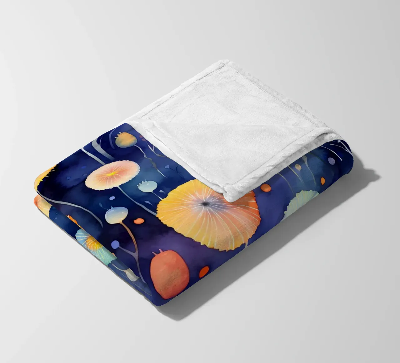 Cosmic Dandelions fleece blanket by Botanical Pattern House