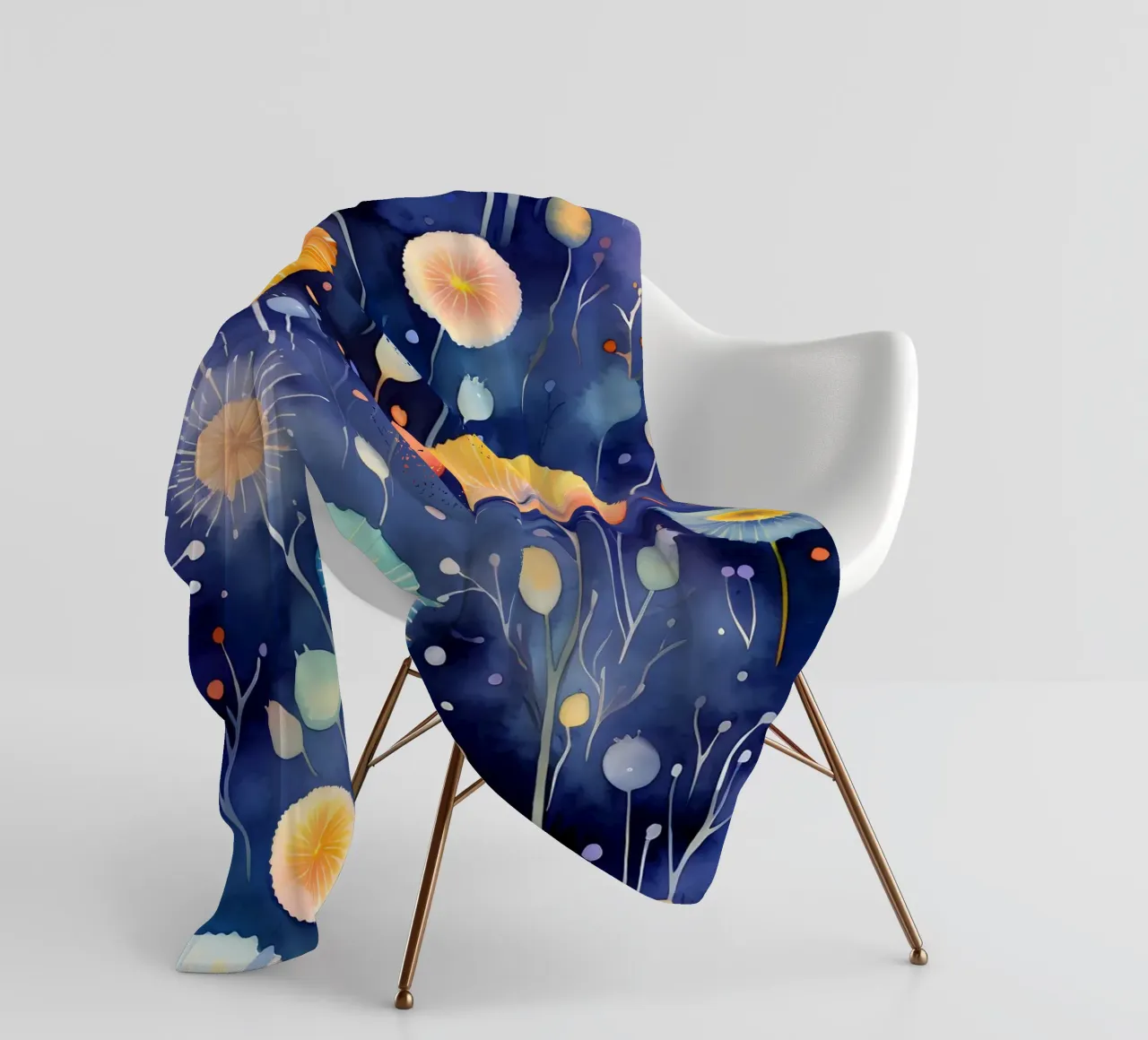 Cosmic Dandelions fleece blanket by Botanical Pattern House