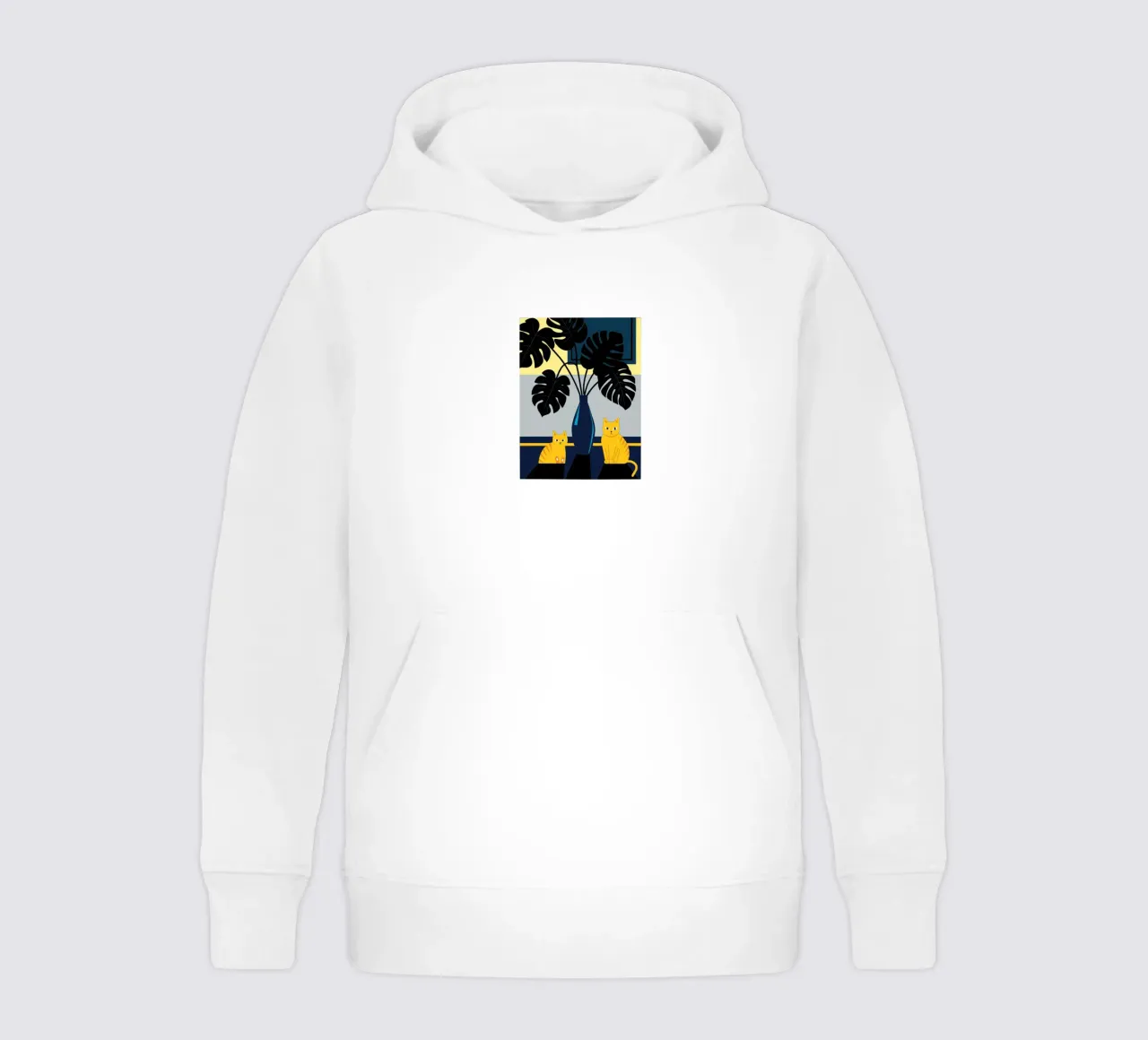 Katze und Monstera-Blume Kinder Hoodie von TODAY'S SHOP