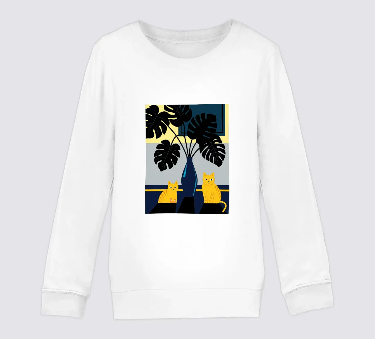Gatto e fiore di Monstera felpa bambino da TODAY'S SHOP