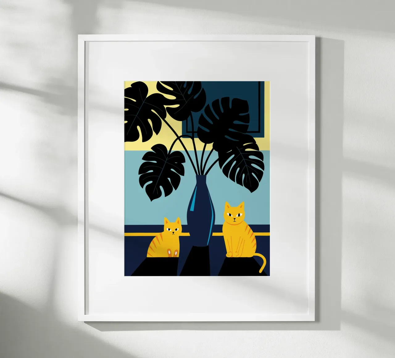 Chat et fleur de monstera poster de TODAY'S SHOP