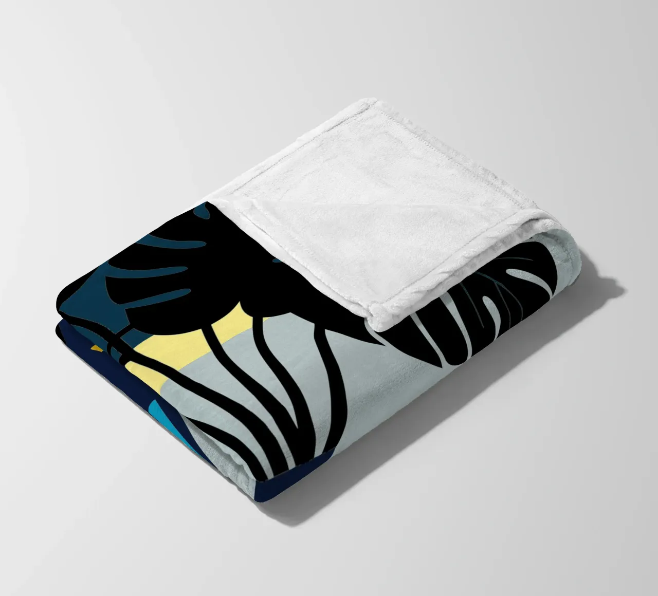 Gatto e fiore di Monstera coperta in pile da TODAY'S SHOP