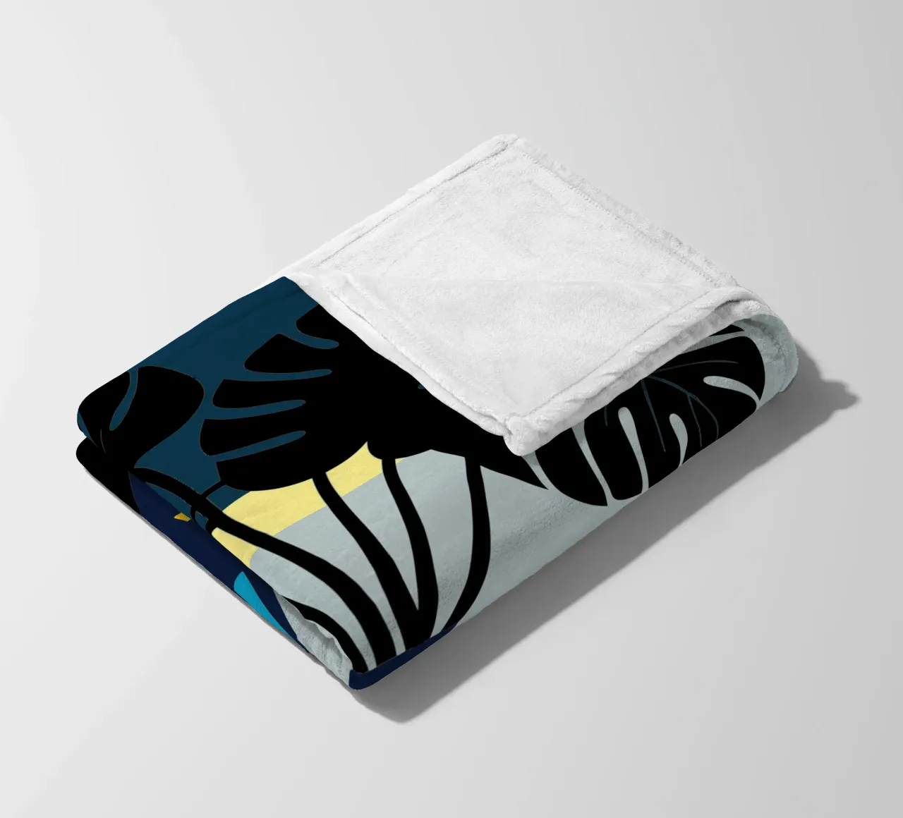Gatto e fiore di Monstera coperta in pile da TODAY'S SHOP