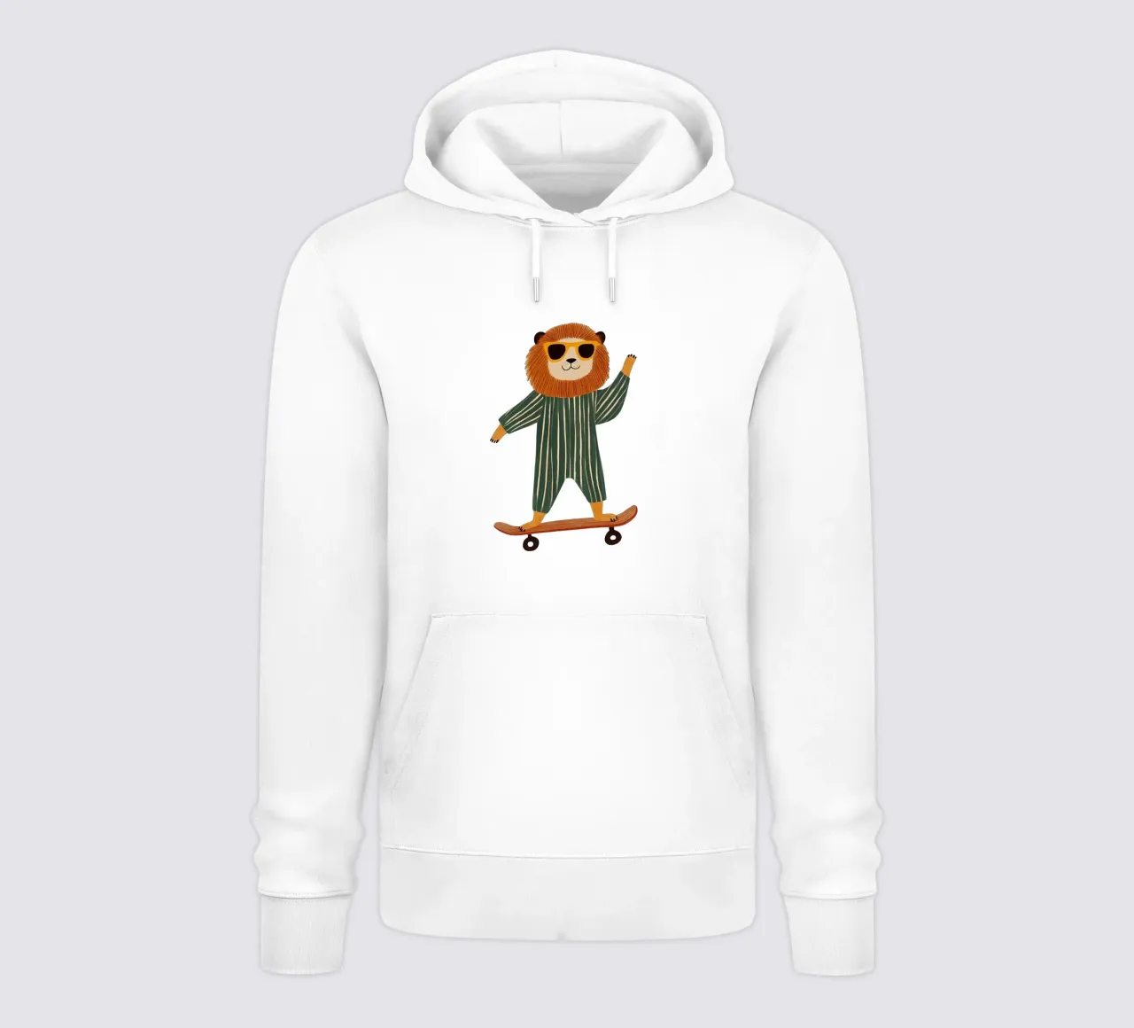 Leone su skateboard felpa con cappuccio da HookASmile