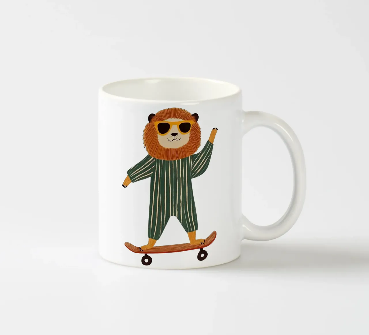 Leone su skateboard tazza in ceramica da HookASmile