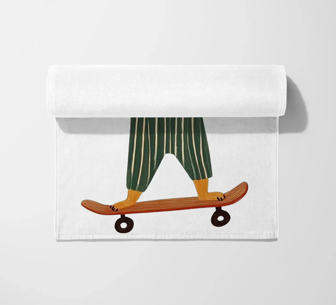 Leone su skateboard telo mare da HookASmile