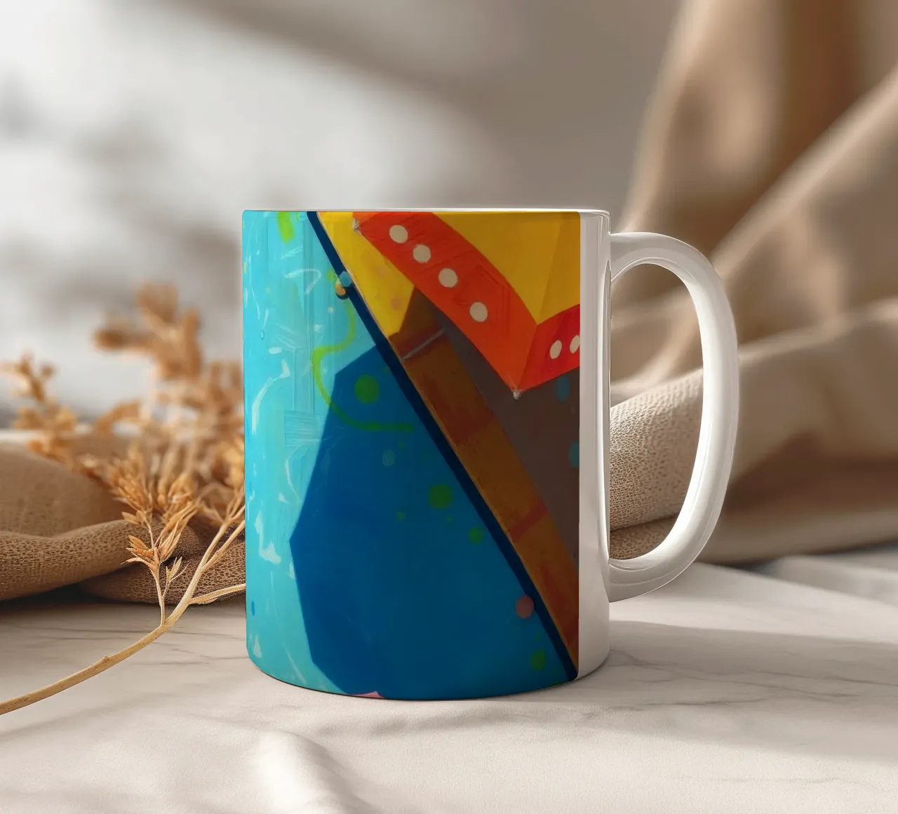rifugio a bordo piscina con ombrelloni e lettini sotto il sole tazza in ceramica da DesignDoodle