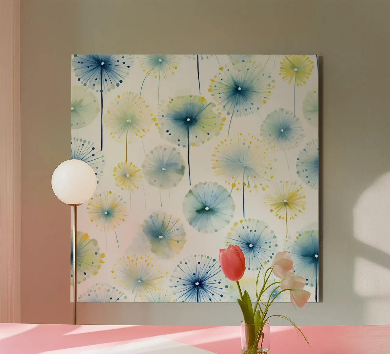 Denti di leone ad occhi aperti alluminio dibond da Botanical Pattern House