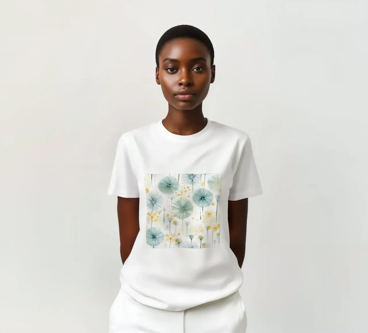 Denti di leone ad occhi aperti t-shirt da Botanical Pattern House