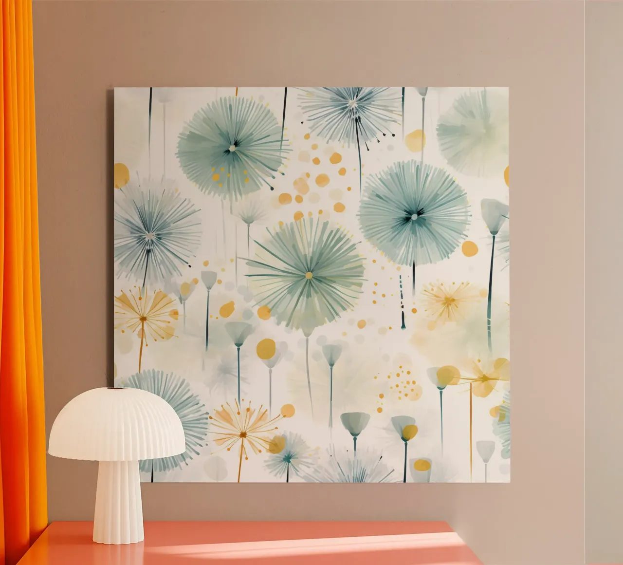 Denti di leone ad occhi aperti alluminio dibond da Botanical Pattern House