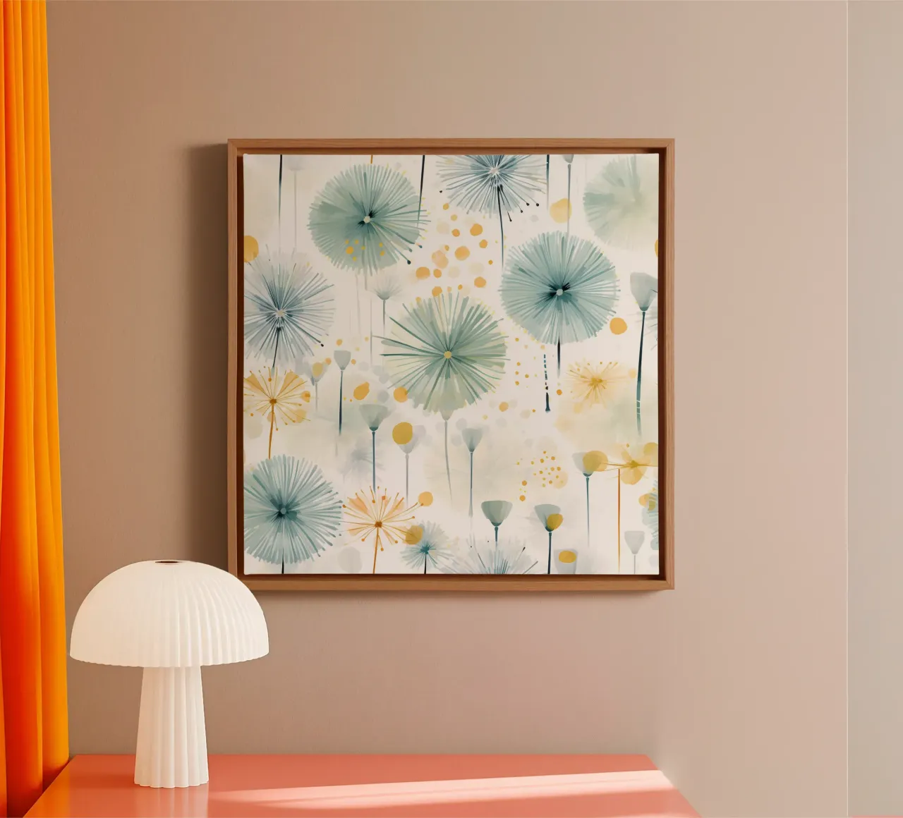 Denti di leone ad occhi aperti tela con Cornice a cassetta da Botanical Pattern House