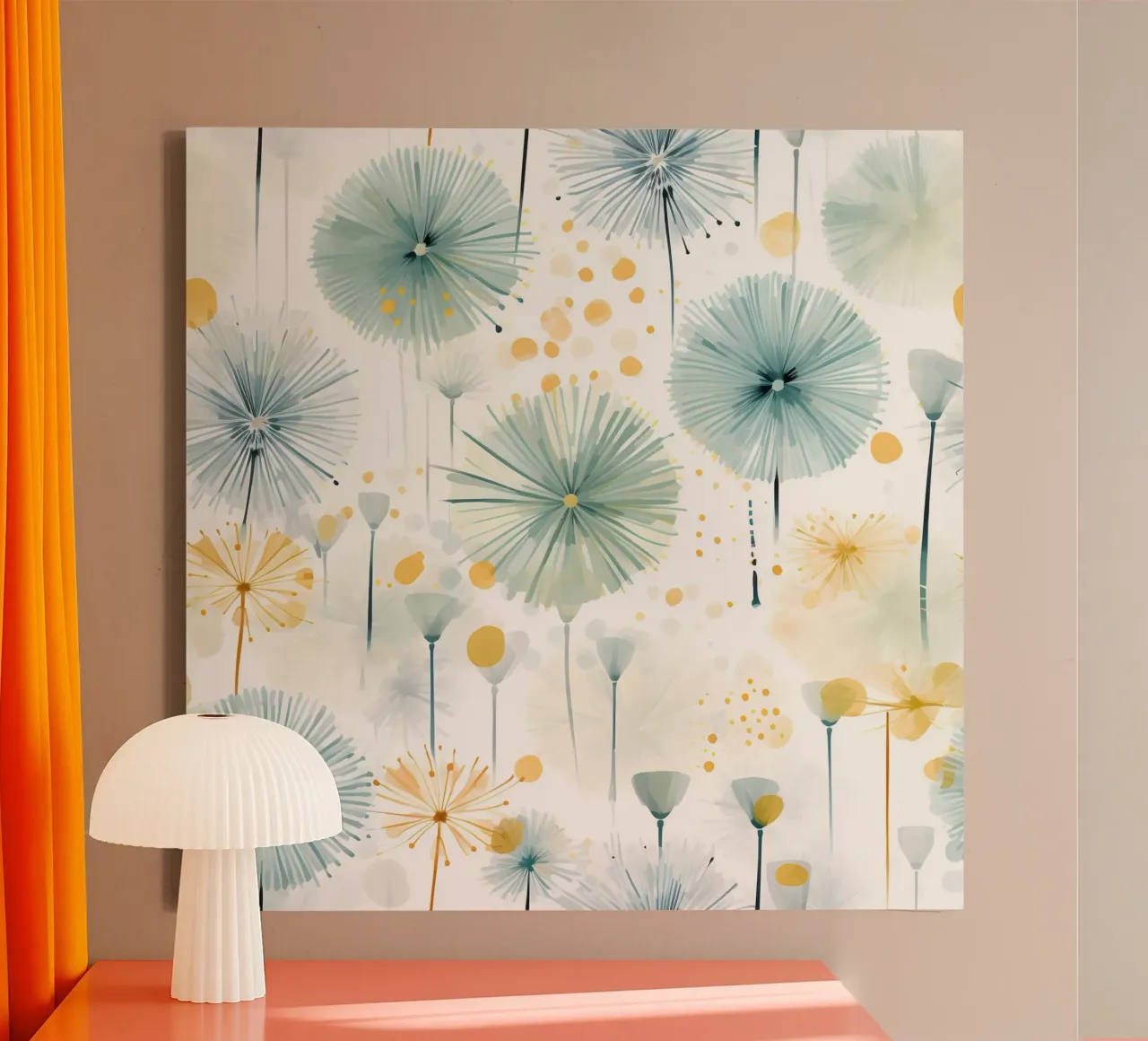 Denti di leone ad occhi aperti tela con Cornice a cassetta da Botanical Pattern House