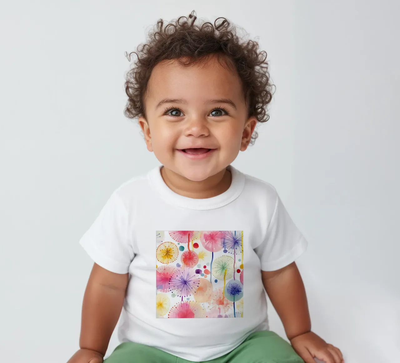 Daydream Dandelions baby t-shirt by Botanical Pattern House
