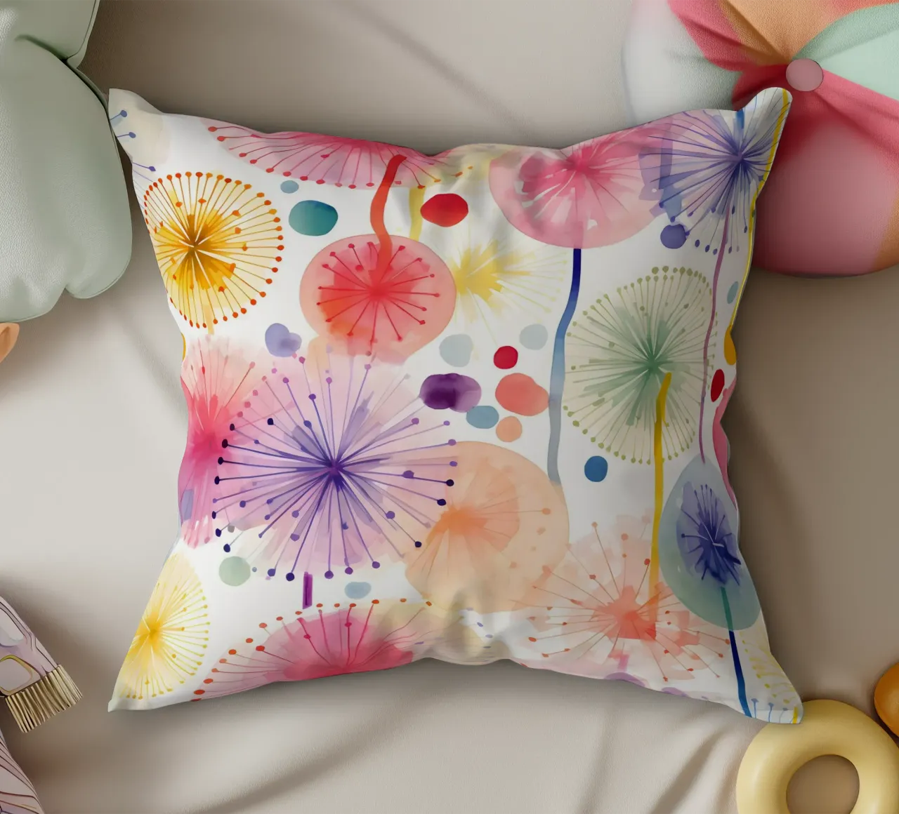 Denti di leone ad occhi aperti cuscino da Botanical Pattern House