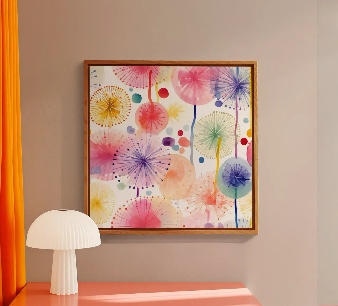 Daydream Dandelions acrylic glass by Botanical Pattern House