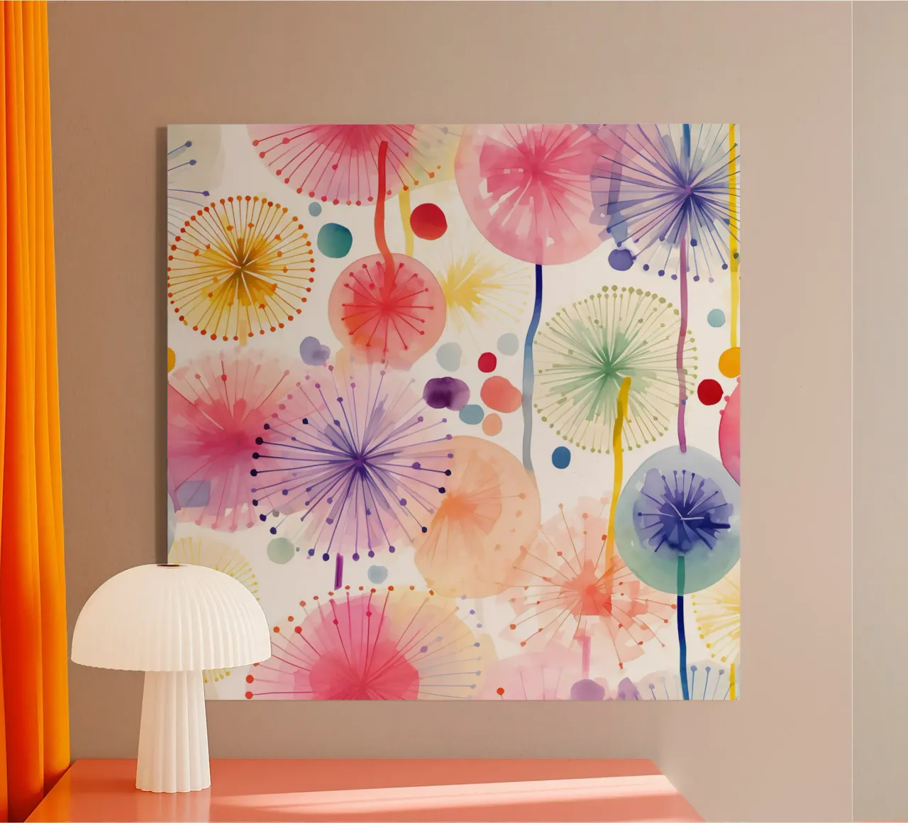 Daydream Dandelions acrylic glass by Botanical Pattern House