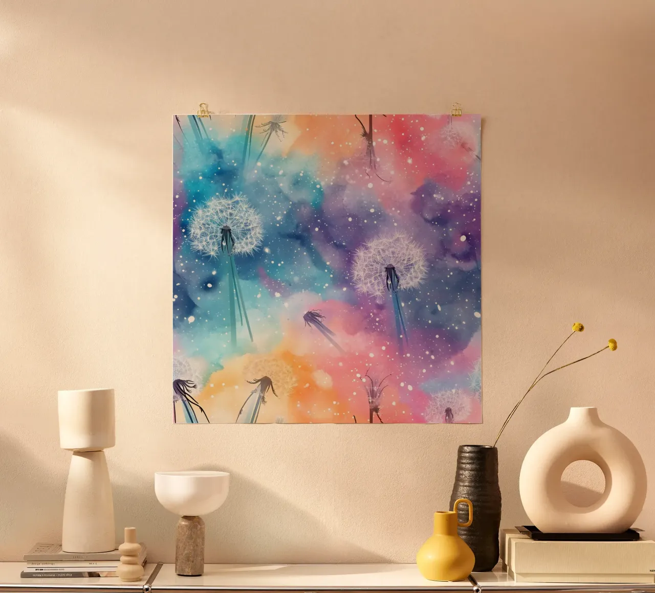 Diente de león de ensueño Galaxy poster de Botanical Pattern House