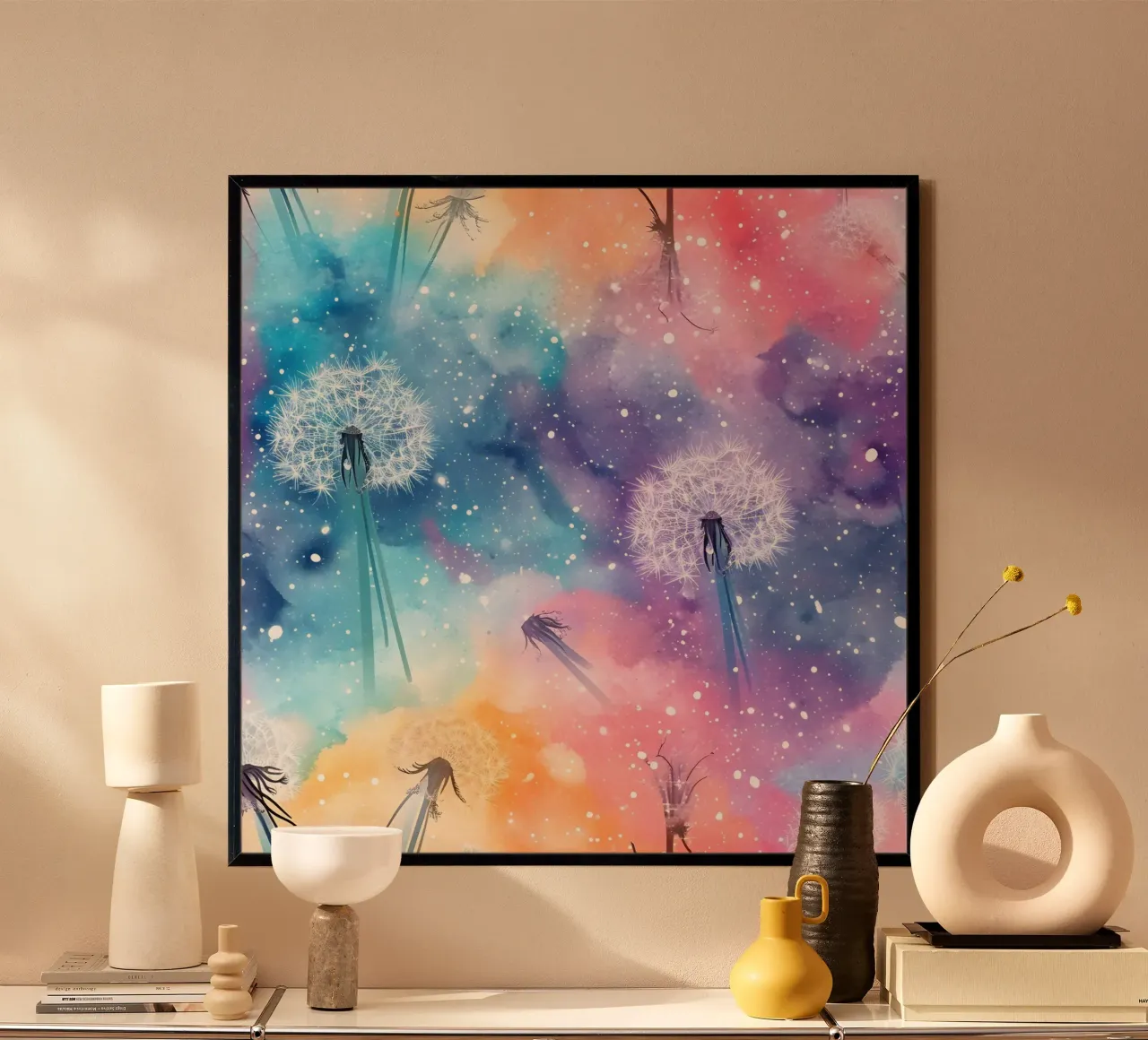 Diente de león de ensueño Galaxy poster de Botanical Pattern House
