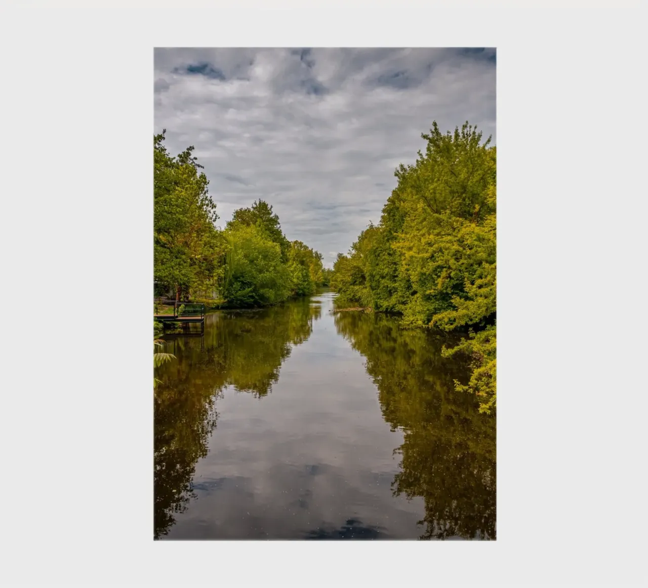 View of the river Saale with reflections of the trees on the bank notebook by Marcus Beckert | Fotografie