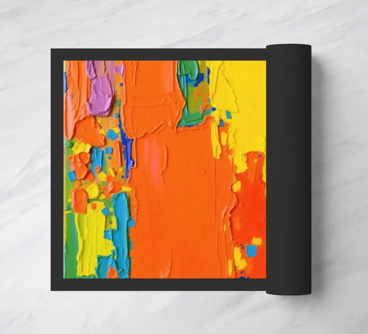 pittura astratta con colori vivaci e texture a macchia d'olio zerbino da DesignDoodle