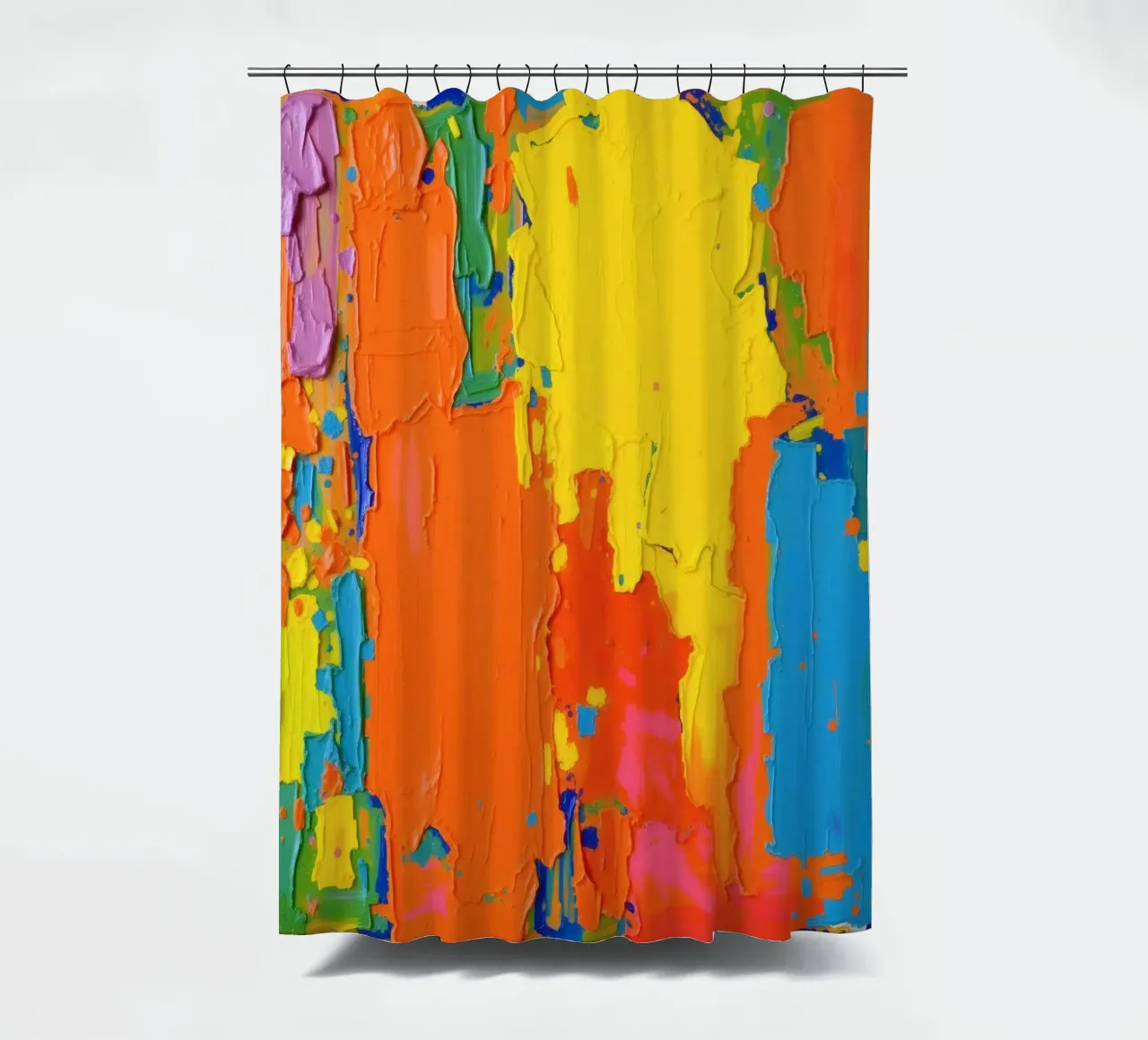 Abstraktes Gemälde mit leuchtenden Farben und strukturiertem Muster Duschvorhang von DesignDoodle