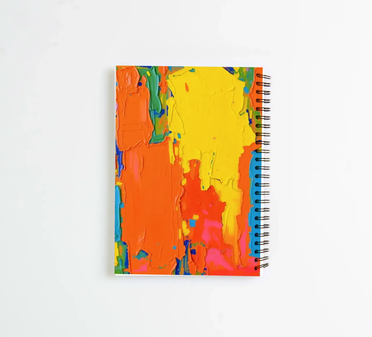 abstract painting showcasing vibrant colors and textured pat spiral notebook by DesignDoodle