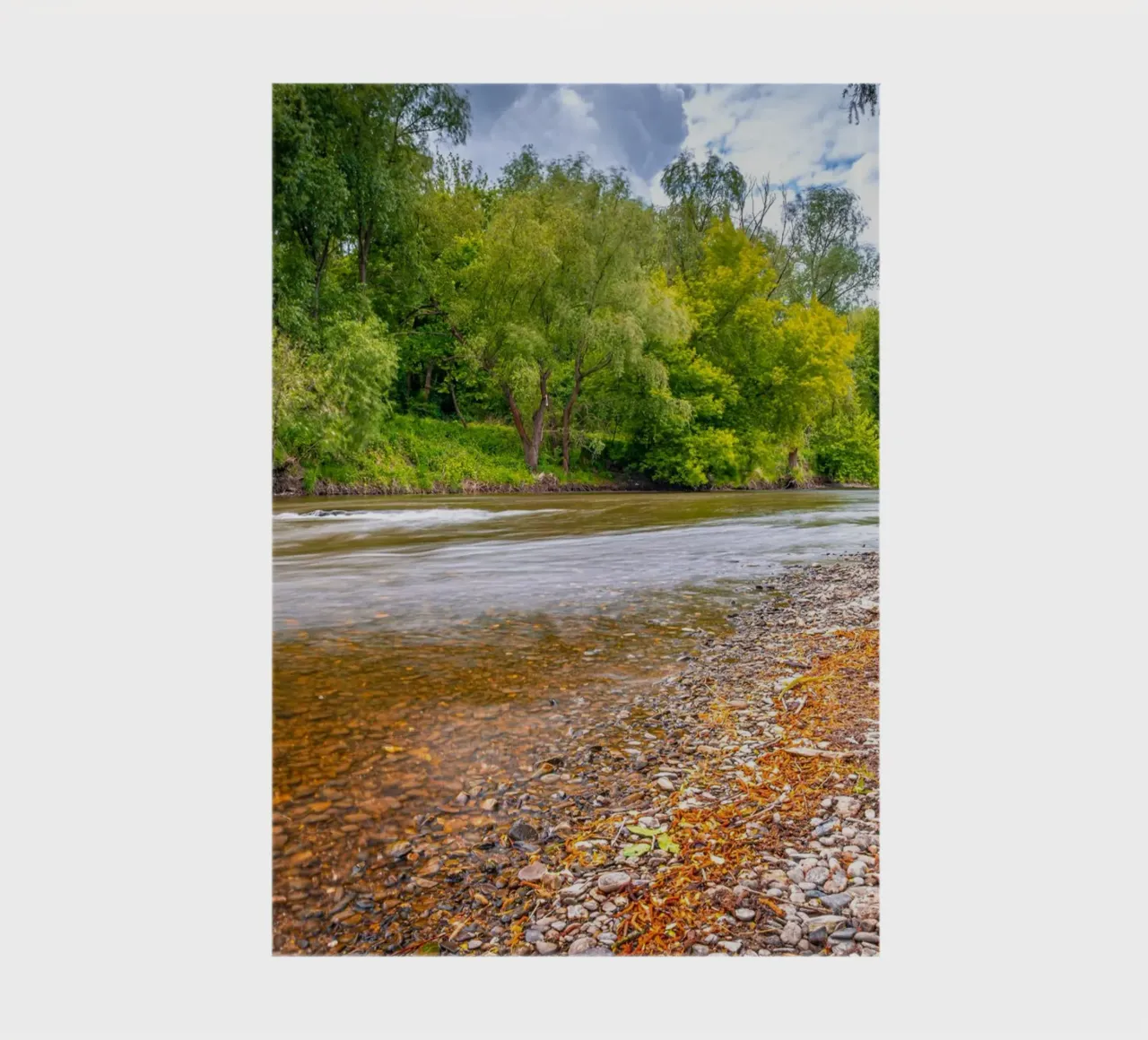 River Saale with pebble beach near Jena in spring notebook by Marcus Beckert | Fotografie