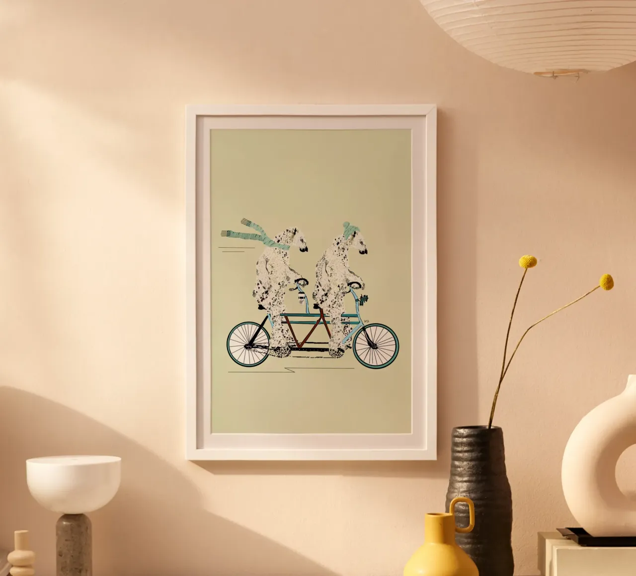 polar bears lets tandem poster con marco de plástico de Brian Buckley