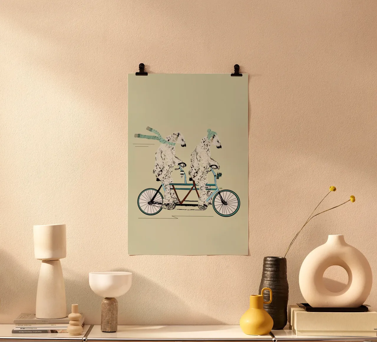 polar bears lets tandem poster con marco de plástico de Brian Buckley