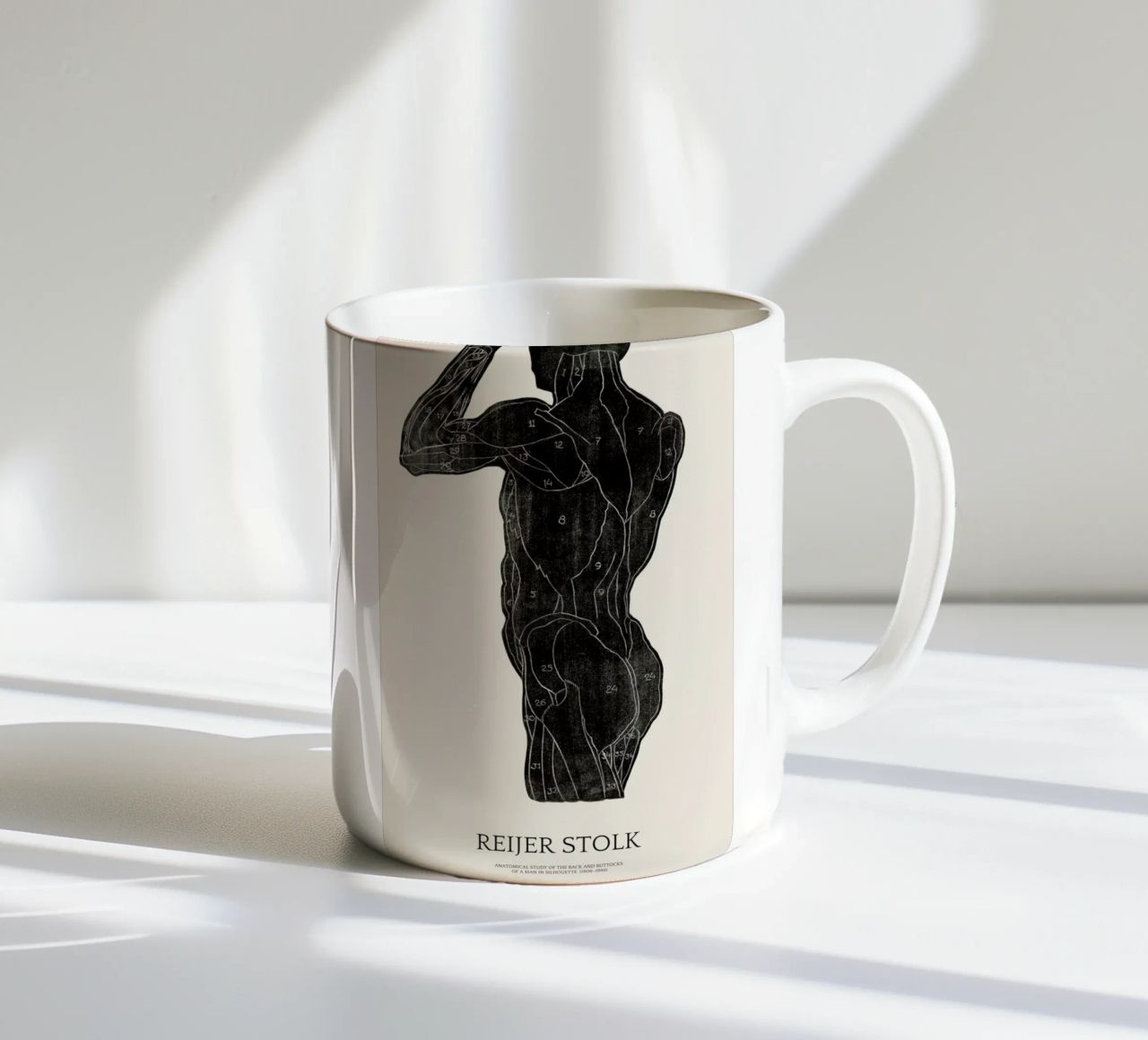 Stolk - Anatomical Study of the Back and Buttocks of a Man tazza in ceramica da Vintage by JUNIQE