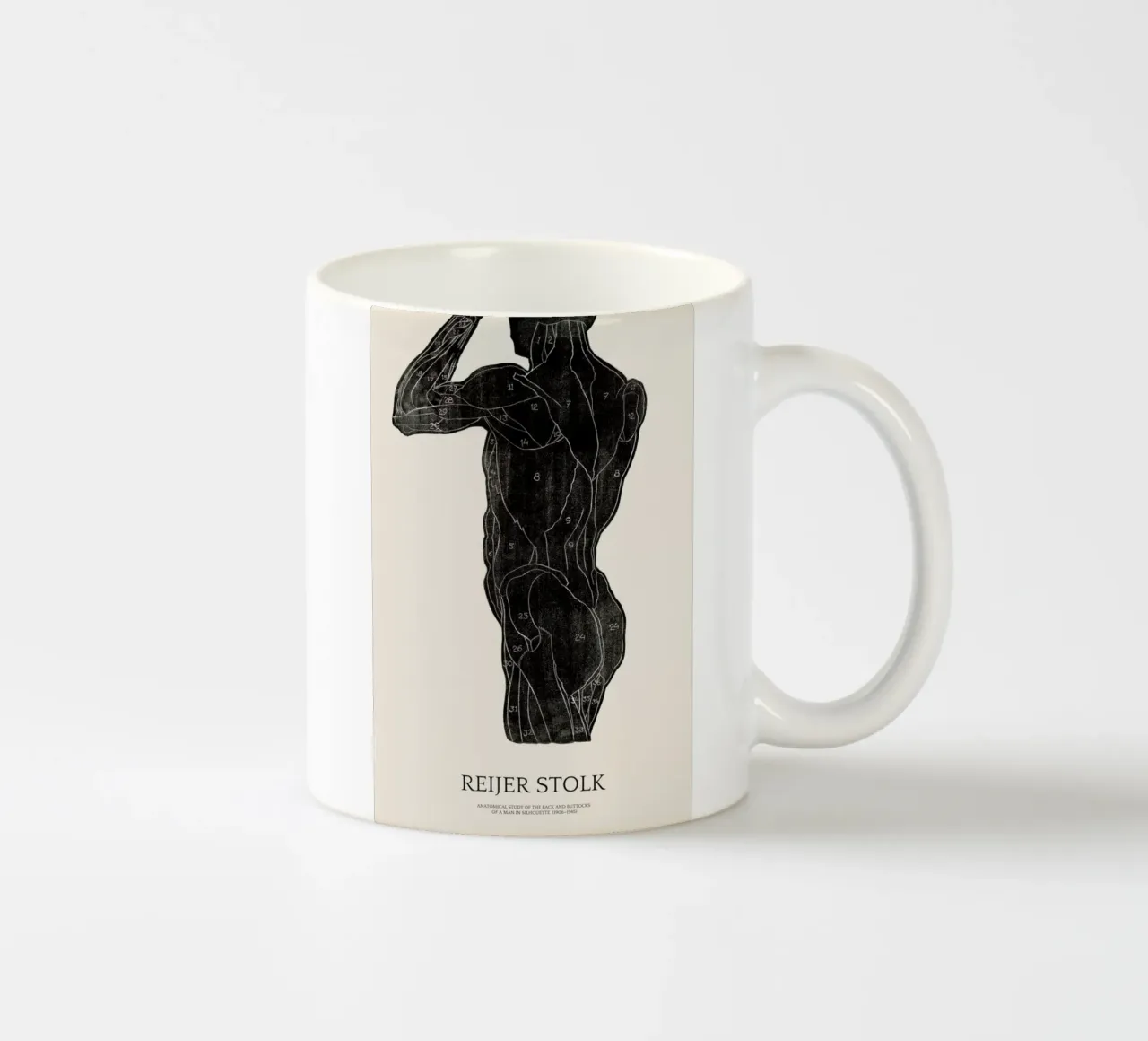 Stolk - Anatomical Study of the Back and Buttocks of a Man ceramic mug by Vintage by JUNIQE