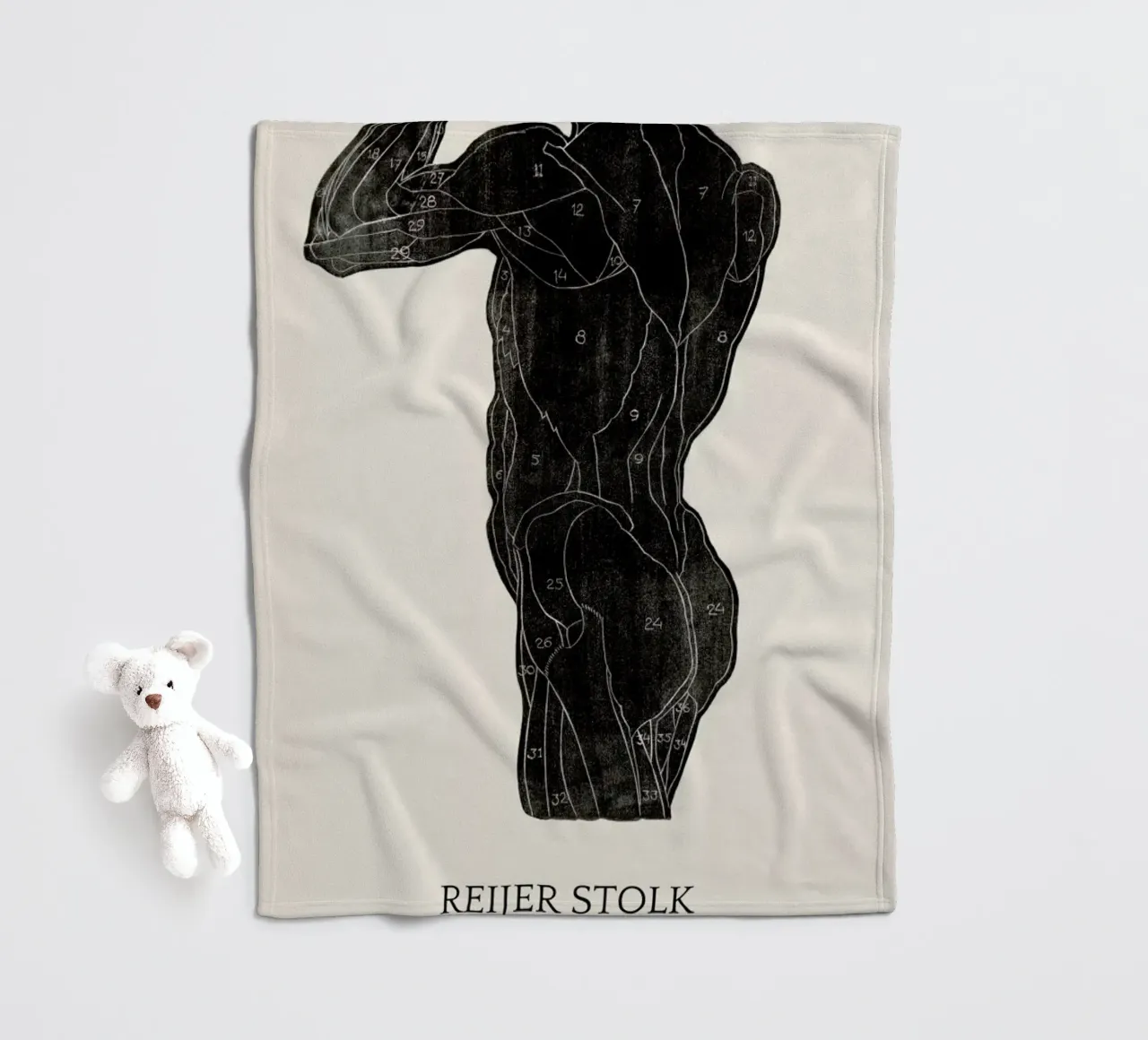 Stolk - Anatomical Study of the Back and Buttocks of a Man coperta in pile da Vintage by JUNIQE