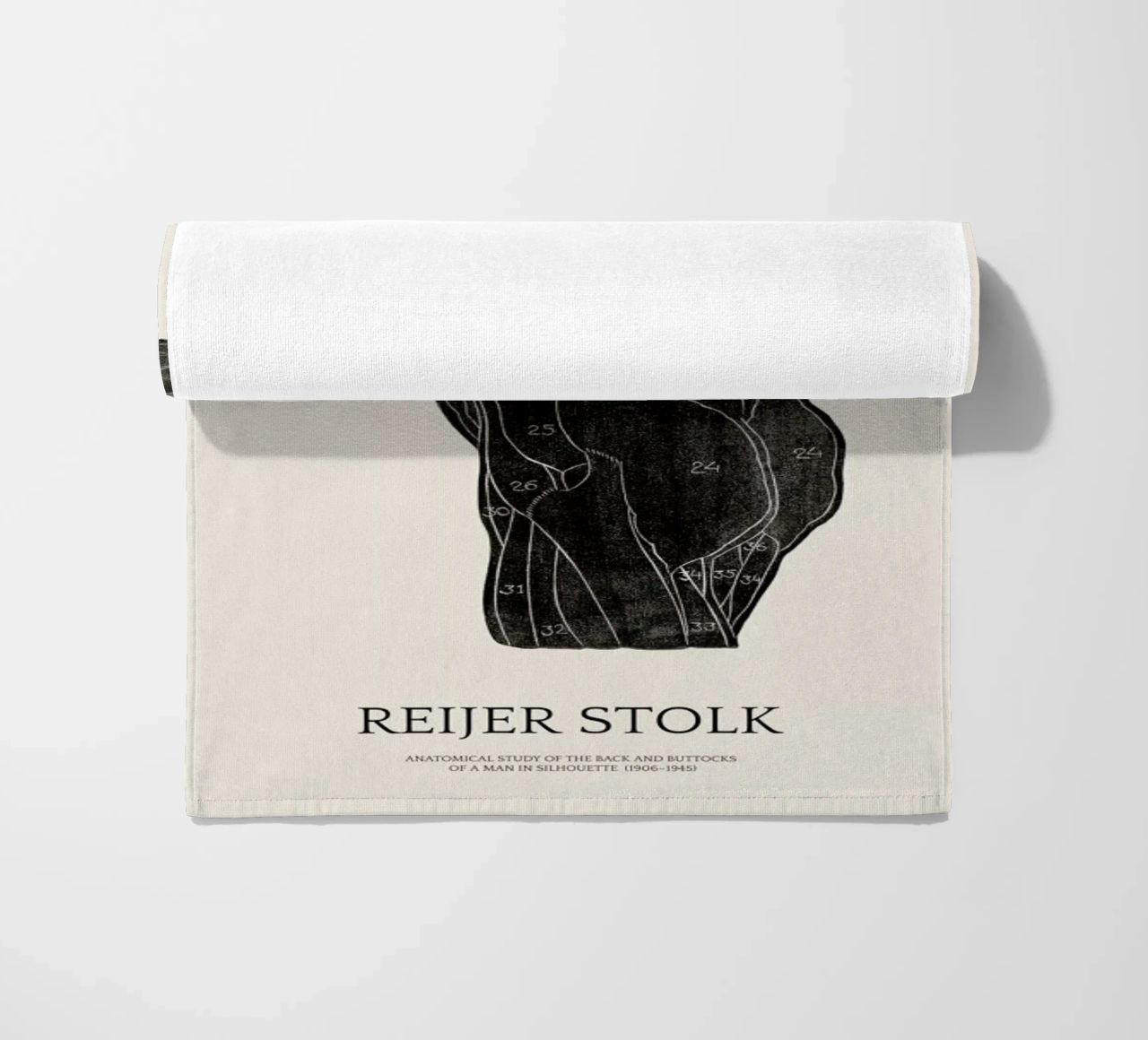 Stolk - Anatomical Study of the Back and Buttocks of a Man telo mare da Vintage by JUNIQE
