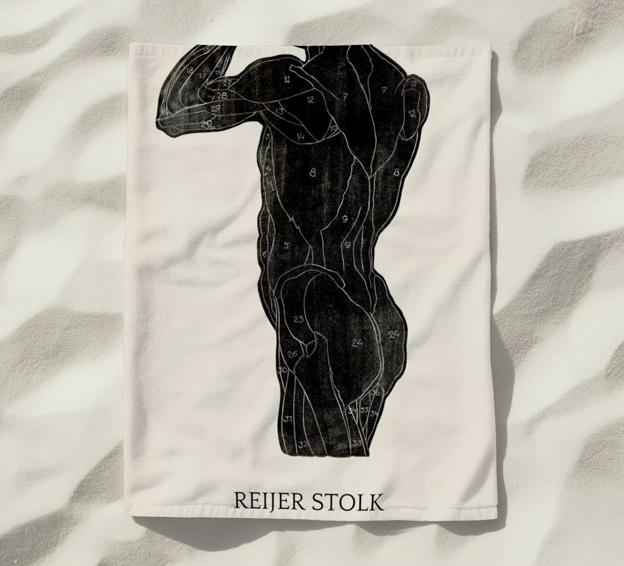 Stolk - Anatomical Study of the Back and Buttocks of a Man telo mare da Vintage by JUNIQE