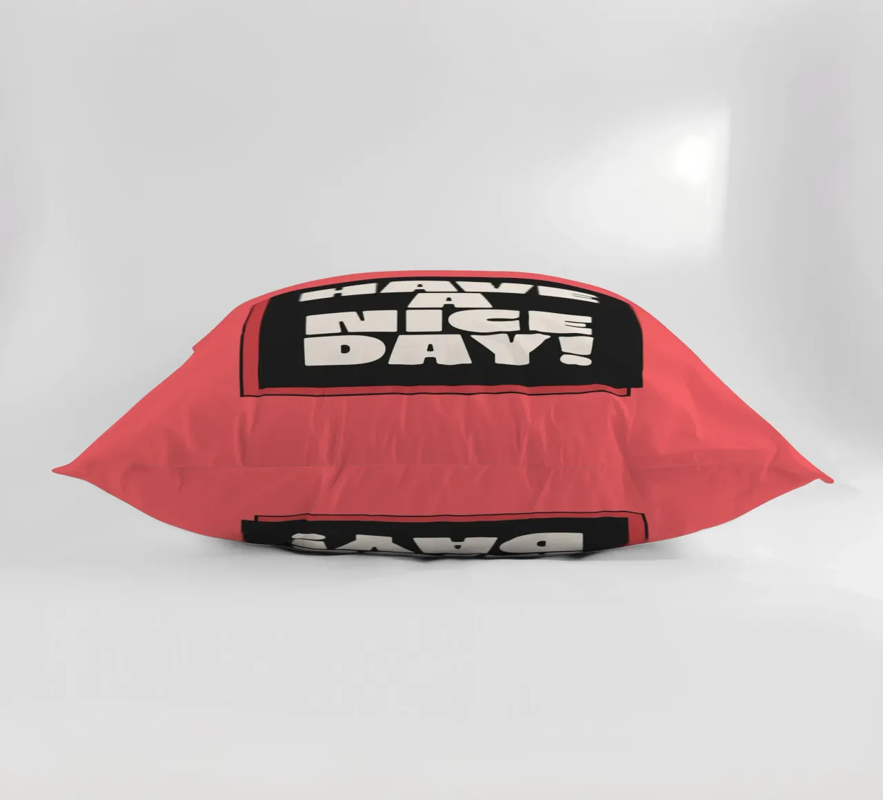 Have a Nice Day Retro Typography Print Rojo Rosa Negro cojín de THE MOTIVATED TYPE