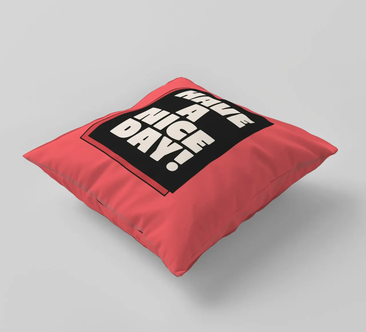 Have a Nice Day Retro Typography Print Rojo Rosa Negro cojín de THE MOTIVATED TYPE
