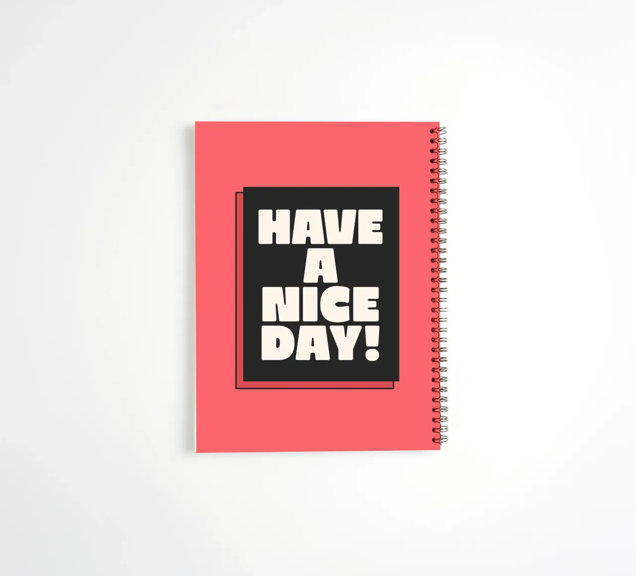 Have a Nice Day Retro Typography Print Red Pink Black spiral notebook by THE MOTIVATED TYPE