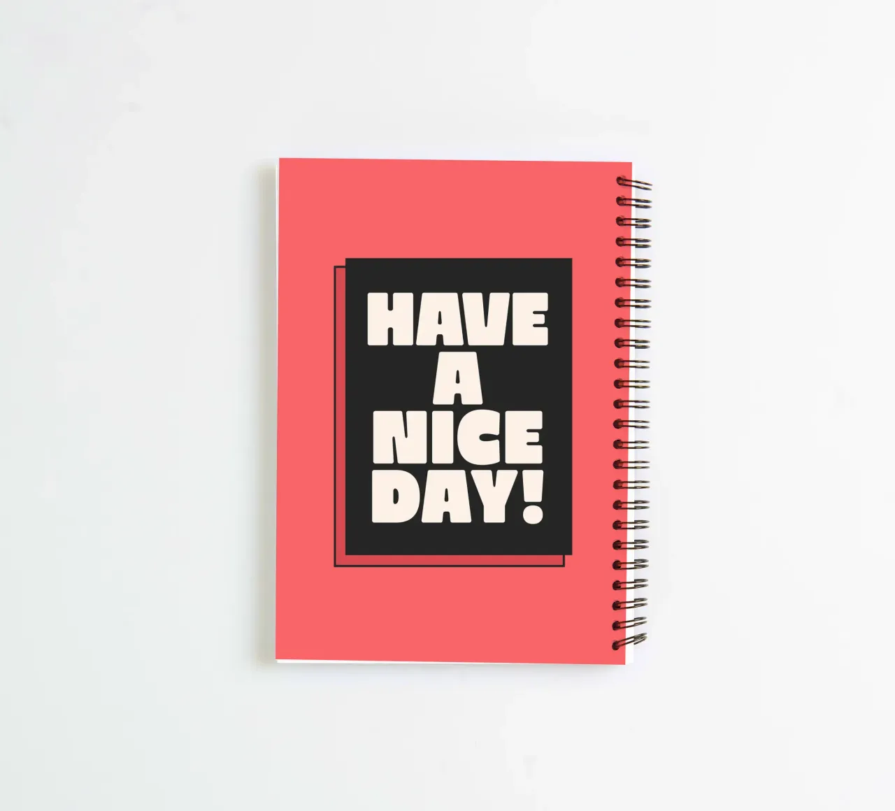 Have a Nice Day Retro Typography Print Red Pink Black spiral notebook by THE MOTIVATED TYPE