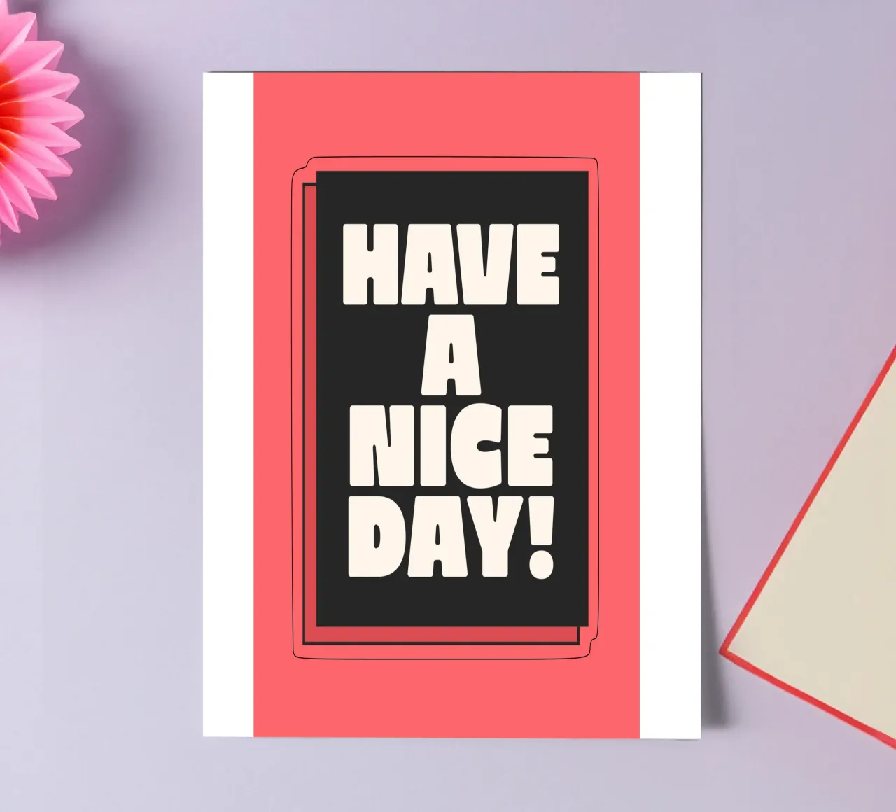 Have a Nice Day Retro Typography Print Rojo Rosa Negro pack de pegatina de THE MOTIVATED TYPE