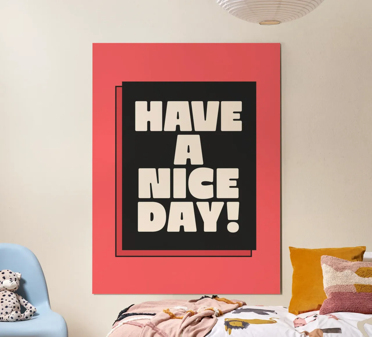 Have a Nice Day Retro Typography Print Rojo Rosa Negro hahnemühle de THE MOTIVATED TYPE