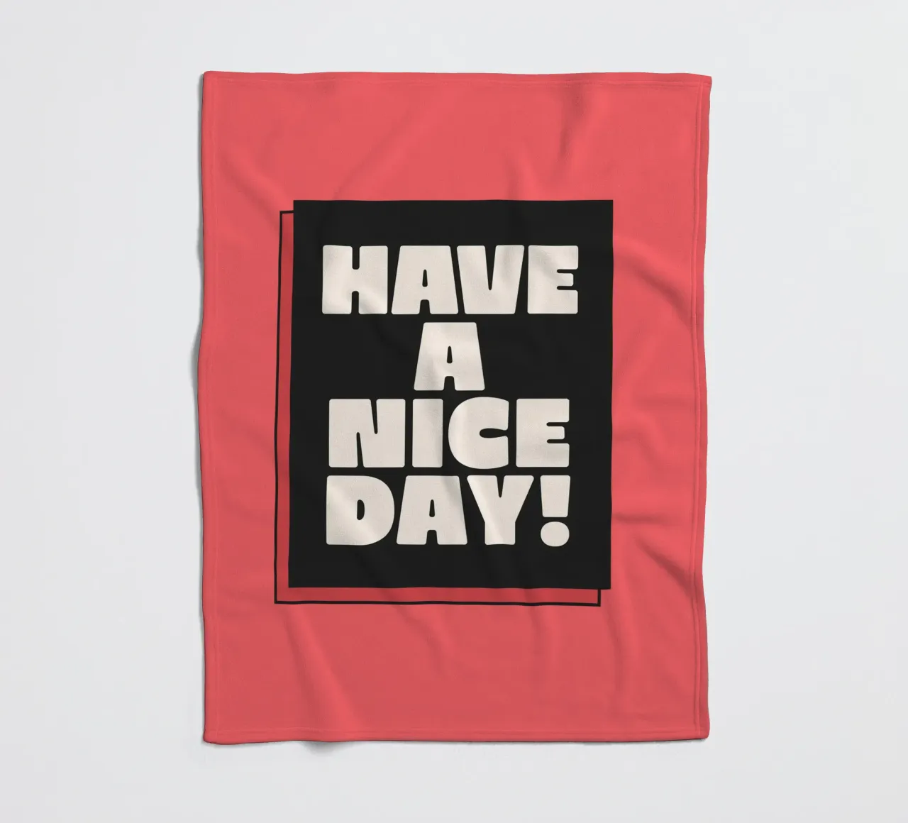 Have a Nice Day Retro Typography Print Rojo Rosa Negro manta de franela de THE MOTIVATED TYPE
