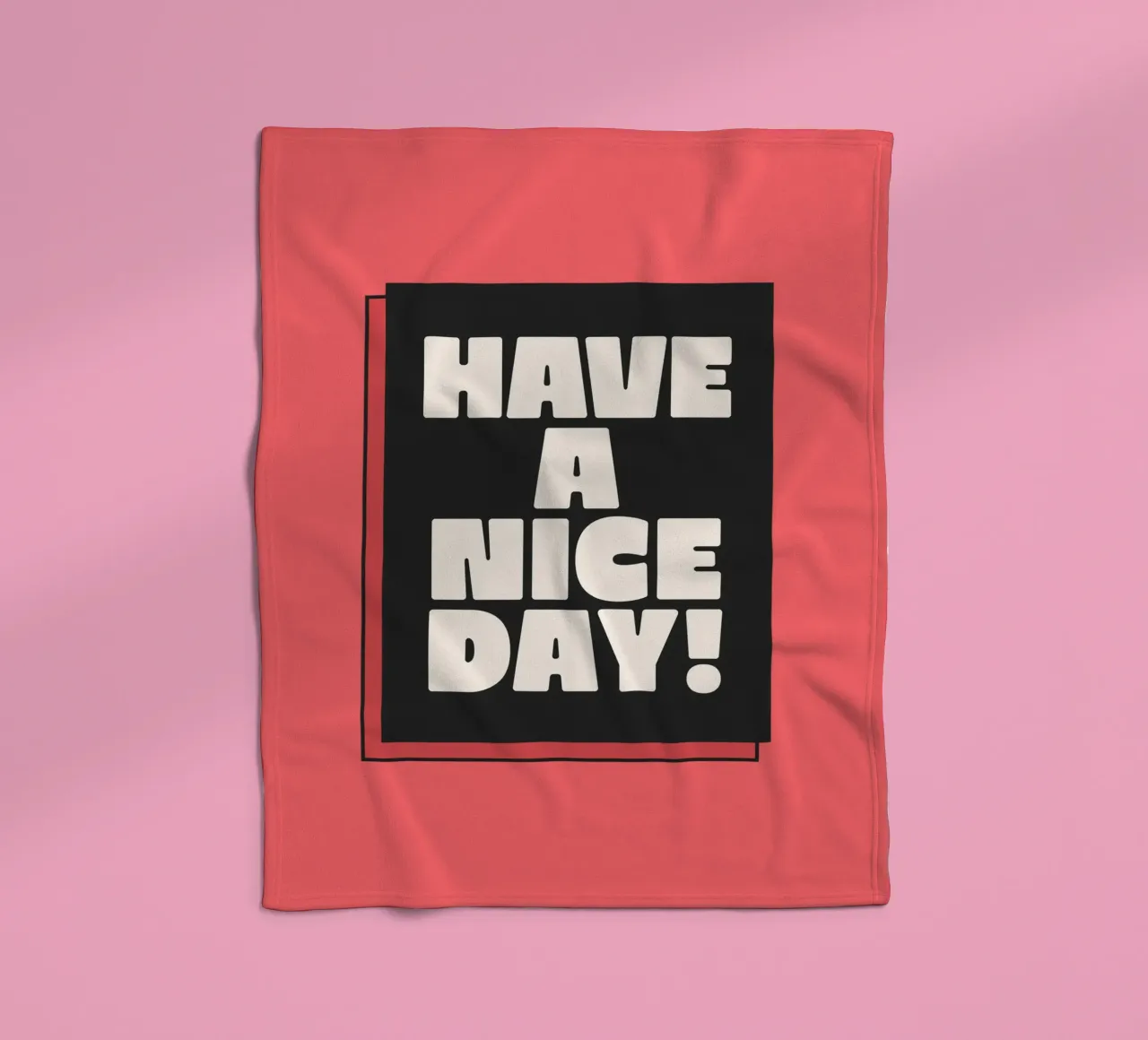 Have a Nice Day Retro Typography Print Rojo Rosa Negro manta de franela de THE MOTIVATED TYPE