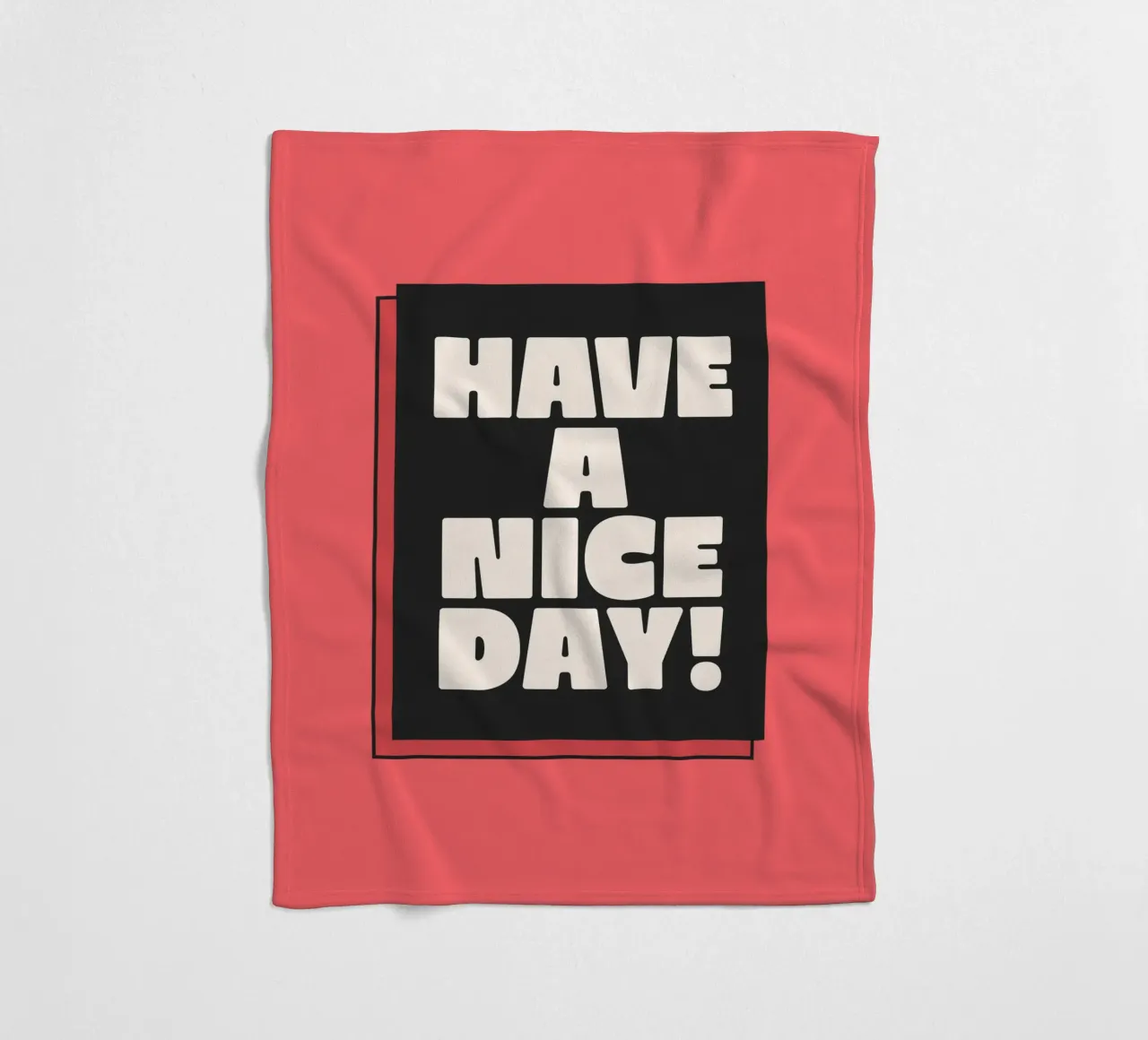 Have a Nice Day Retro Typography Print Rojo Rosa Negro manta de franela de THE MOTIVATED TYPE