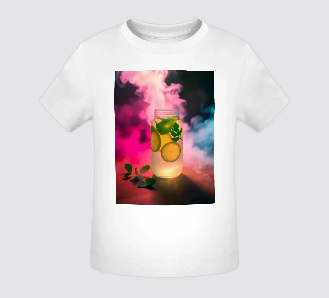 Bevanda rinfrescante con lime e menta circondata da colori maglietta neonato da DesignDoodle