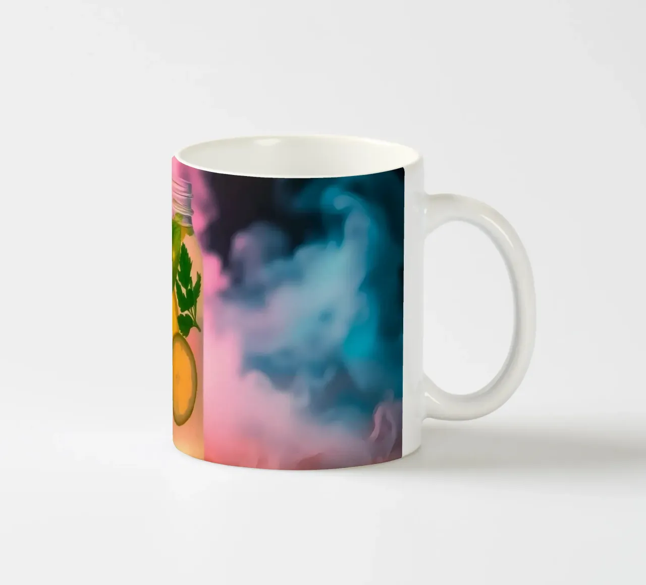 Bevanda rinfrescante con lime e menta circondata da colori tazza in ceramica da DesignDoodle