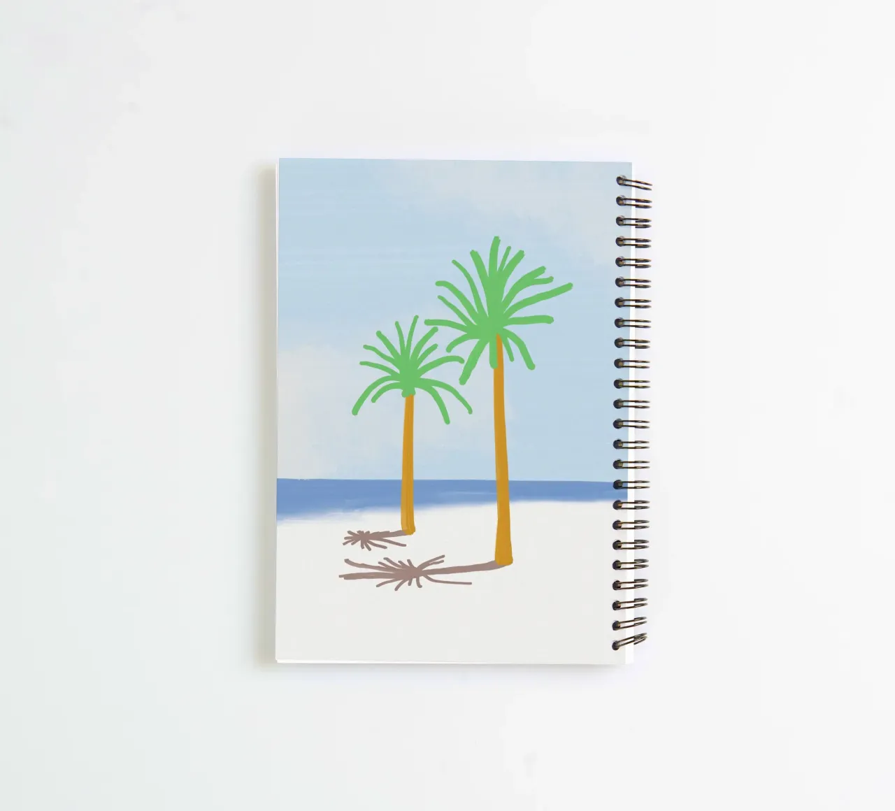 Palm tree shadow spiral notebook by Little Dean